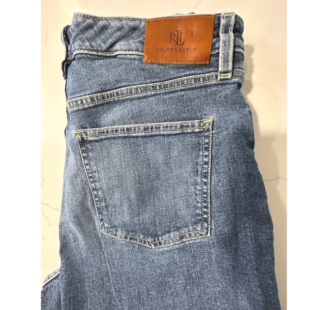 Lauren Ralph Lauren Womens 14 Straight Leg High Rise Jeans Medium Wash‎ Luxury